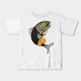 Rainbow Trout Saxophone Kids T-Shirt